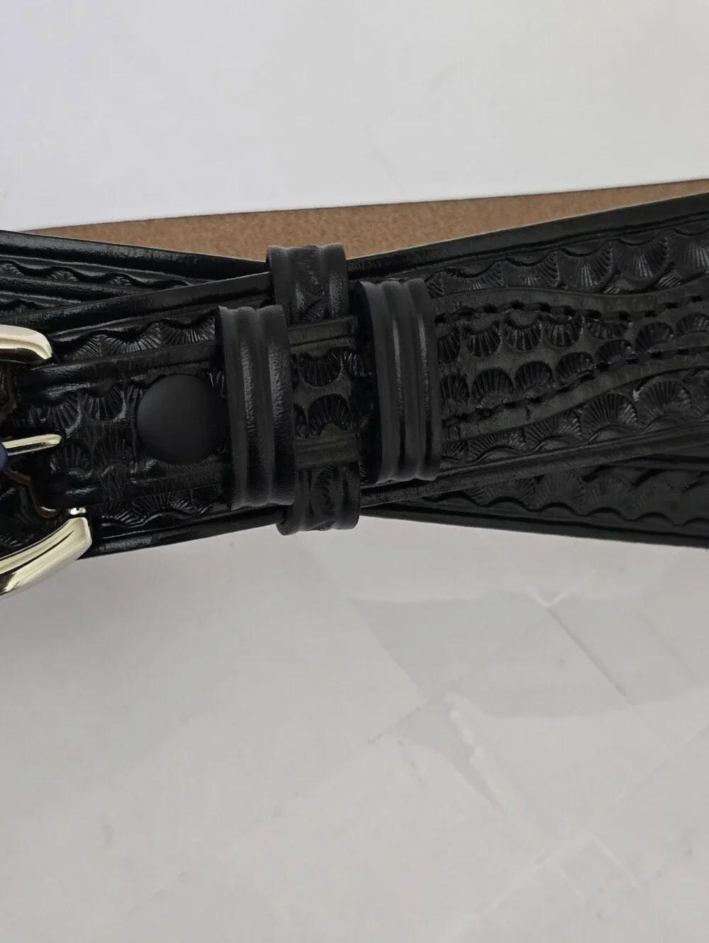 new DUTYMAN size 32 Full Grain Leather Basketweave Service Belt Law Security